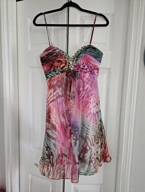 Gorgeous Fancy Prom  Dress With Crystal Bodice Sz 10